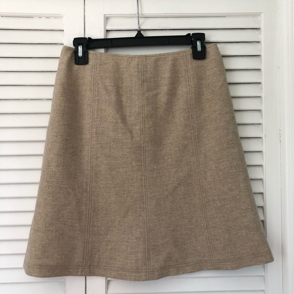 Weekend Max Mara Beige Wool A Line Skirt